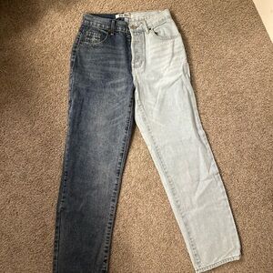 Two-Tone Denim Jeans